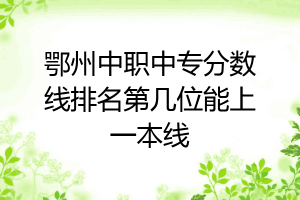 鄂州中职中专分数线排名第几位能上一本线