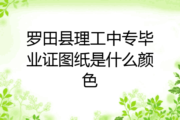罗田县理工中专毕业证图纸是什么颜色