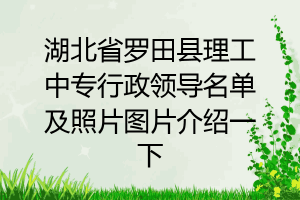 湖北省罗田县理工中专行政领导名单及照片图片介绍一下