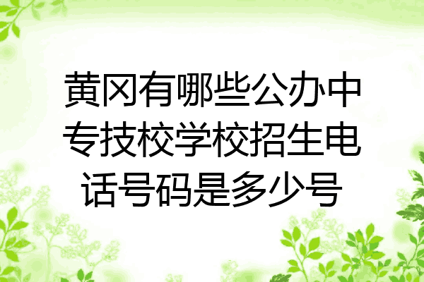 黄冈有哪些公办中专技校学校招生电话号码是多少号