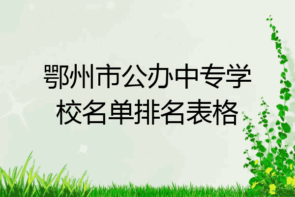 鄂州市公办中专学校名单排名表格