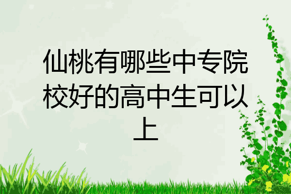 仙桃有哪些中专院校好的高中生可以上
