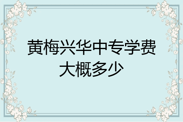黄梅兴华中专学费大概多少