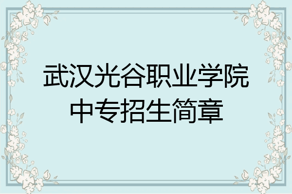武汉光谷职业学院中专招生简章