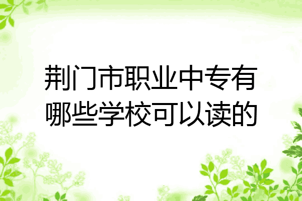 荆门市职业中专有哪些学校可以读的