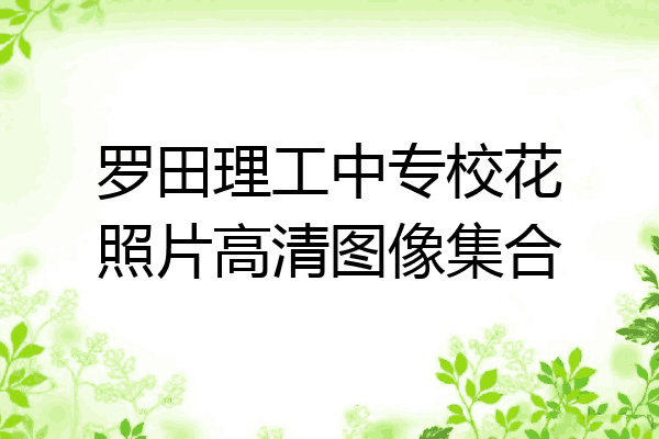 罗田理工中专校花照片高清图像集合