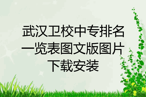武汉卫校中专排名一览表图文版图片下载安装