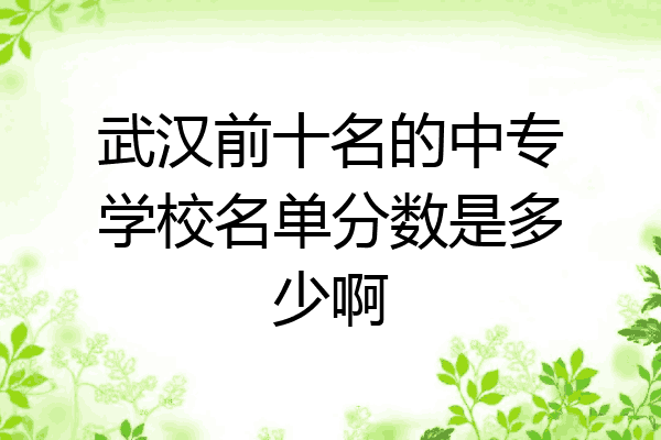 武汉前十名的中专学校名单分数是多少啊