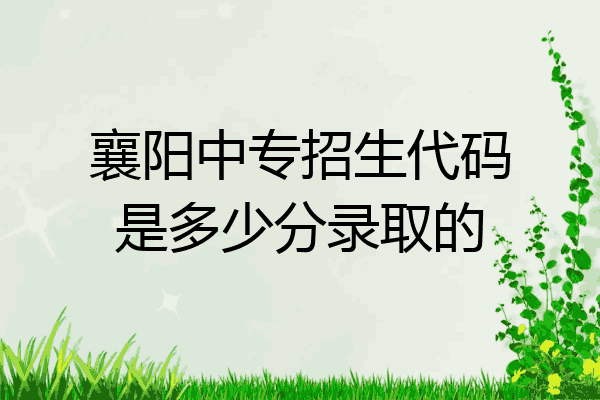 襄阳中专招生代码是多少分录取的