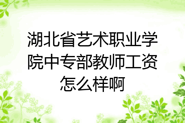 湖北省艺术职业学院中专部教师工资怎么样啊