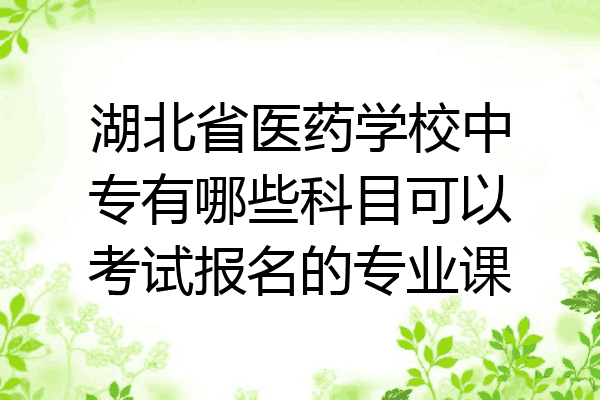 湖北省医药学校中专有哪些科目可以考试报名的专业课