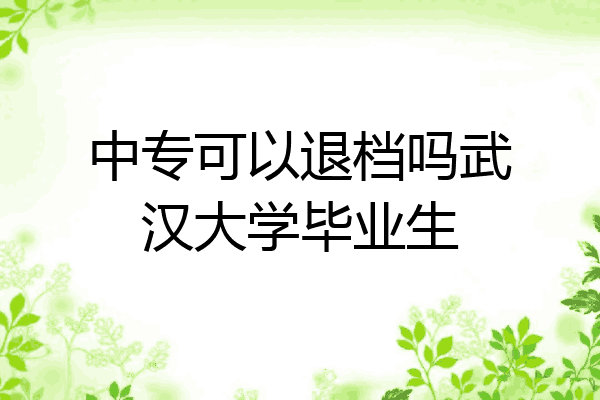 中专可以退档吗武汉大学毕业生