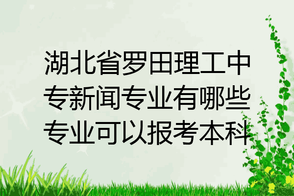 湖北省罗田理工中专新闻专业有哪些专业可以报考本科