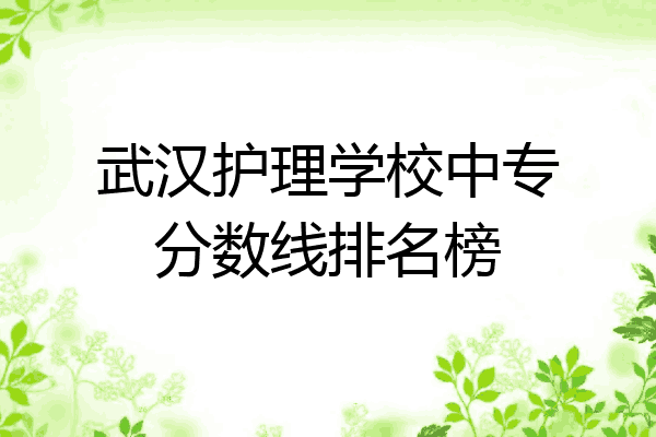武汉护理学校中专分数线排名榜