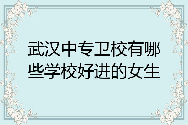 武汉中专卫校有哪些学校好进的女生