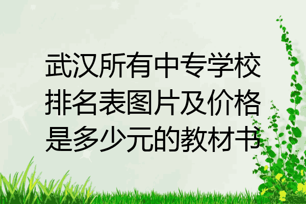 武汉所有中专学校排名表图片及价格是多少元的教材书