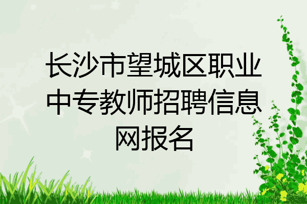 长沙市望城区职业中专教师招聘信息网报名