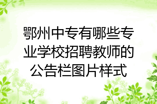 鄂州中专有哪些专业学校招聘教师的公告栏图片样式