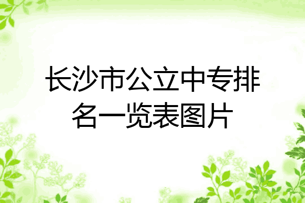 长沙市公立中专排名一览表图片