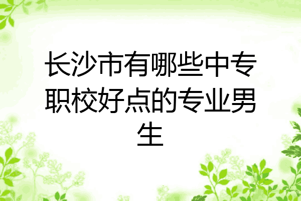 长沙市有哪些中专职校好点的专业男生