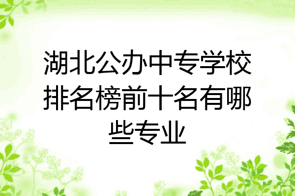 湖北公办中专学校排名榜前十名有哪些专业