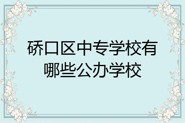 硚口区中专学校有哪些公办学校