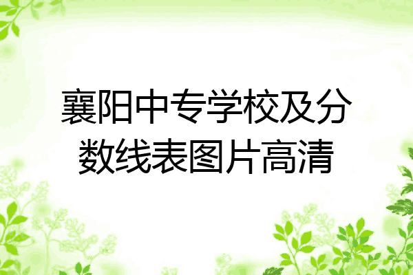襄阳中专学校及分数线表图片高清