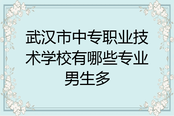 武汉市中专职业技术学校有哪些专业男生多