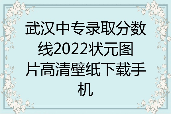 武汉中专录取分数线2022状元图片高清壁纸下载手机