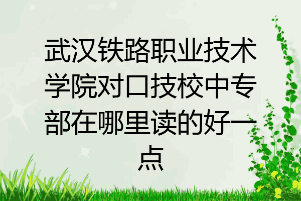 武汉铁路职业技术学院对口技校中专部在哪里读的好一点