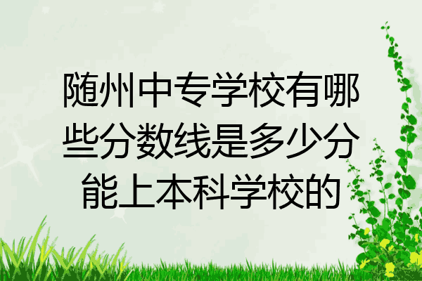 随州中专学校有哪些分数线是多少分能上本科学校的