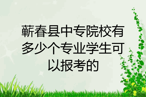 蕲春县中专院校有多少个专业学生可以报考的