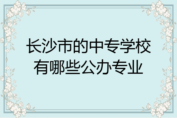 长沙市的中专学校有哪些公办专业