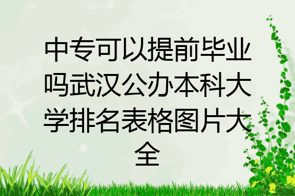 中专可以提前毕业吗武汉公办本科大学排名表格图片大全