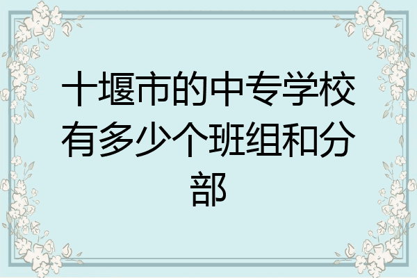 十堰市的中专学校有多少个班组和分部