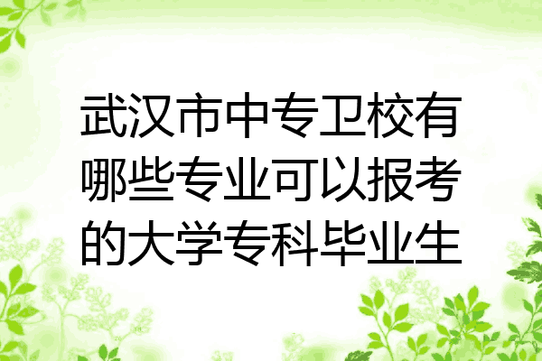 武汉市中专卫校有哪些专业可以报考的大学专科毕业生