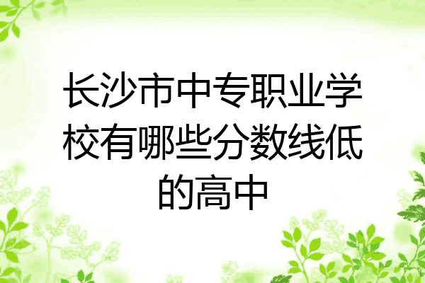 长沙市中专职业学校有哪些分数线低的高中