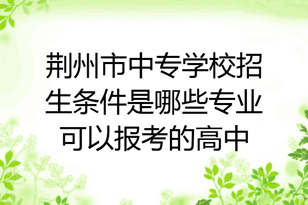 荆州市中专学校招生条件是哪些专业可以报考的高中