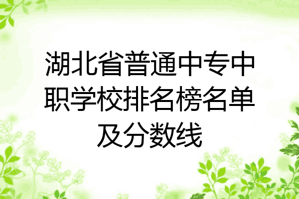 湖北省普通中专中职学校排名榜名单及分数线