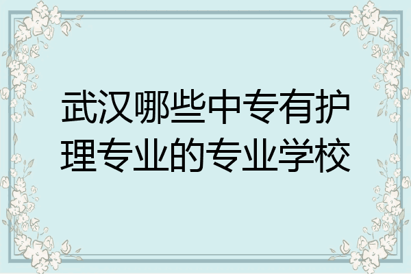 武汉哪些中专有护理专业的专业学校