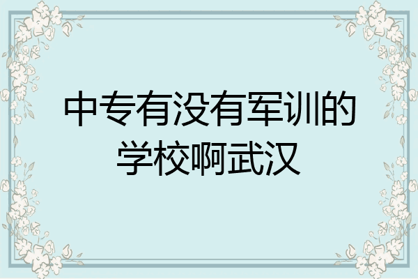 中专有没有军训的学校啊武汉