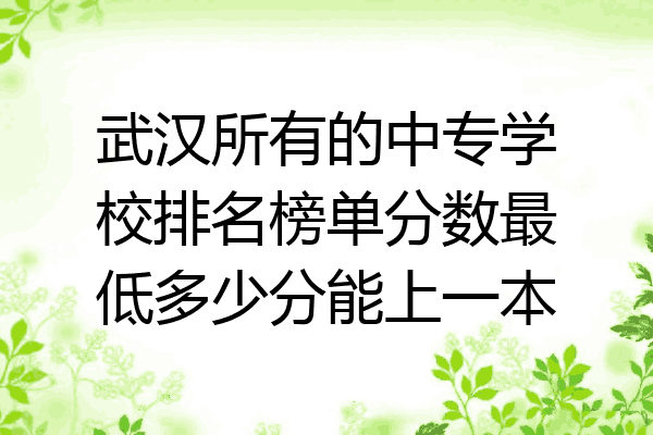 武汉所有的中专学校排名榜单分数最低多少分能上一本