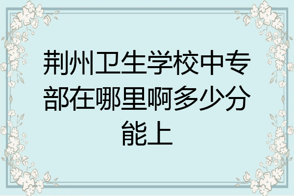 荆州卫生学校中专部在哪里啊多少分能上