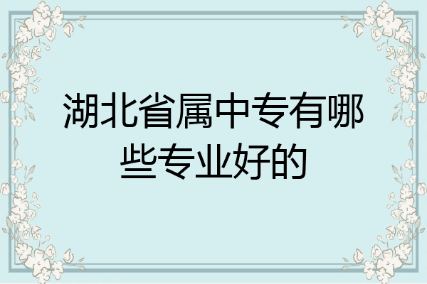 湖北省属中专有哪些专业好的
