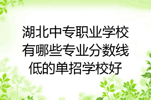 湖北中专职业学校有哪些专业分数线低的单招学校好