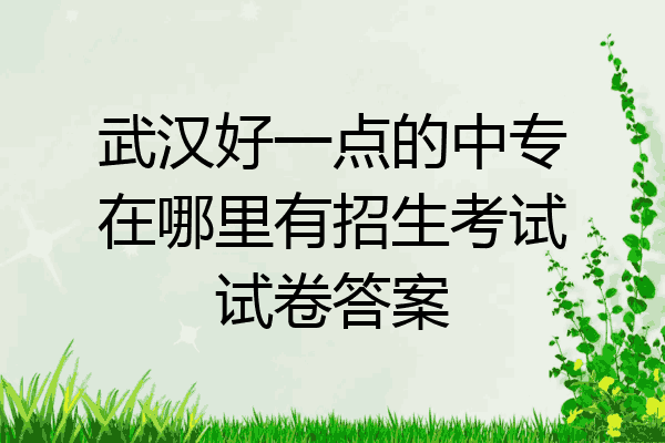 武汉好一点的中专在哪里有招生考试试卷答案