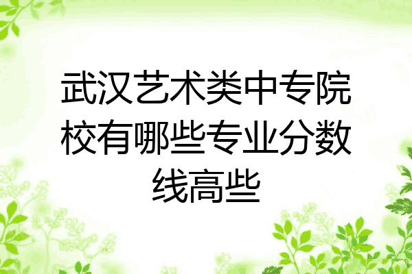 武汉艺术类中专院校有哪些专业分数线高些