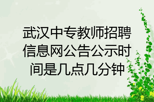 武汉中专教师招聘信息网公告公示时间是几点几分钟