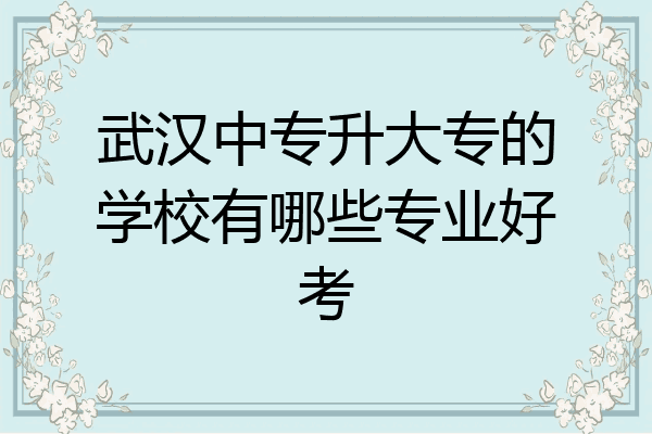 武汉中专升大专的学校有哪些专业好考
