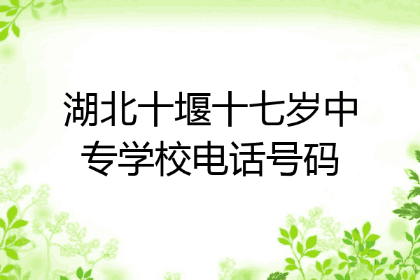 湖北十堰十七岁中专学校电话号码